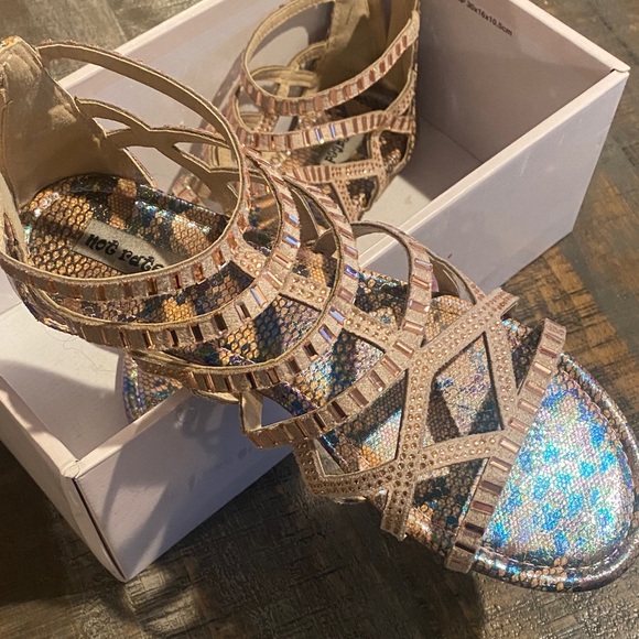 Not Rated Womens Strappy Sandals - Brown and Tan snake print - Picture 2 of 5